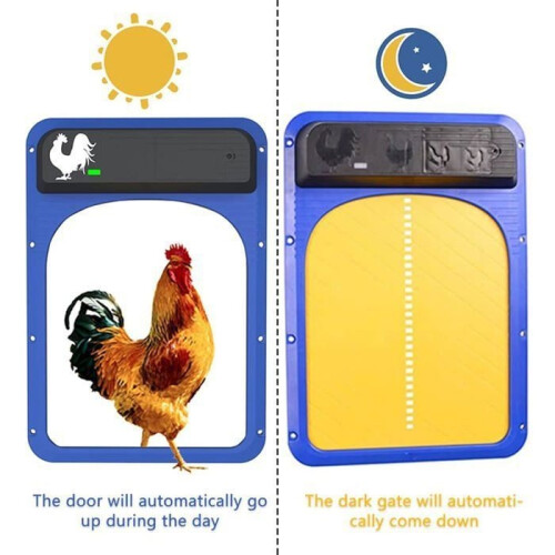 Automatic Chicken Coop Door, Waterproof Induction Chicken Coop Door with Light Sensor