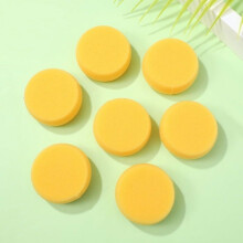 12 small round yellow foam sponges for painting and crafts, 7.5*2.5 cm