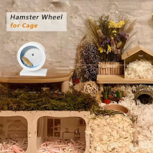 6,0 Zoll großes blaues Hamsterrad, geräuschloses Laufrad aus Holz, gängiges Laufrad, blau, klein