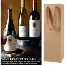 Set di 12 fascette in carta kraft per bottiglie di vino.