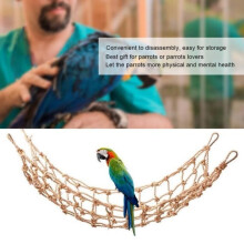 Bird swing toys, hanging hemp rope net climbing ladder stand for parrots and parakeets