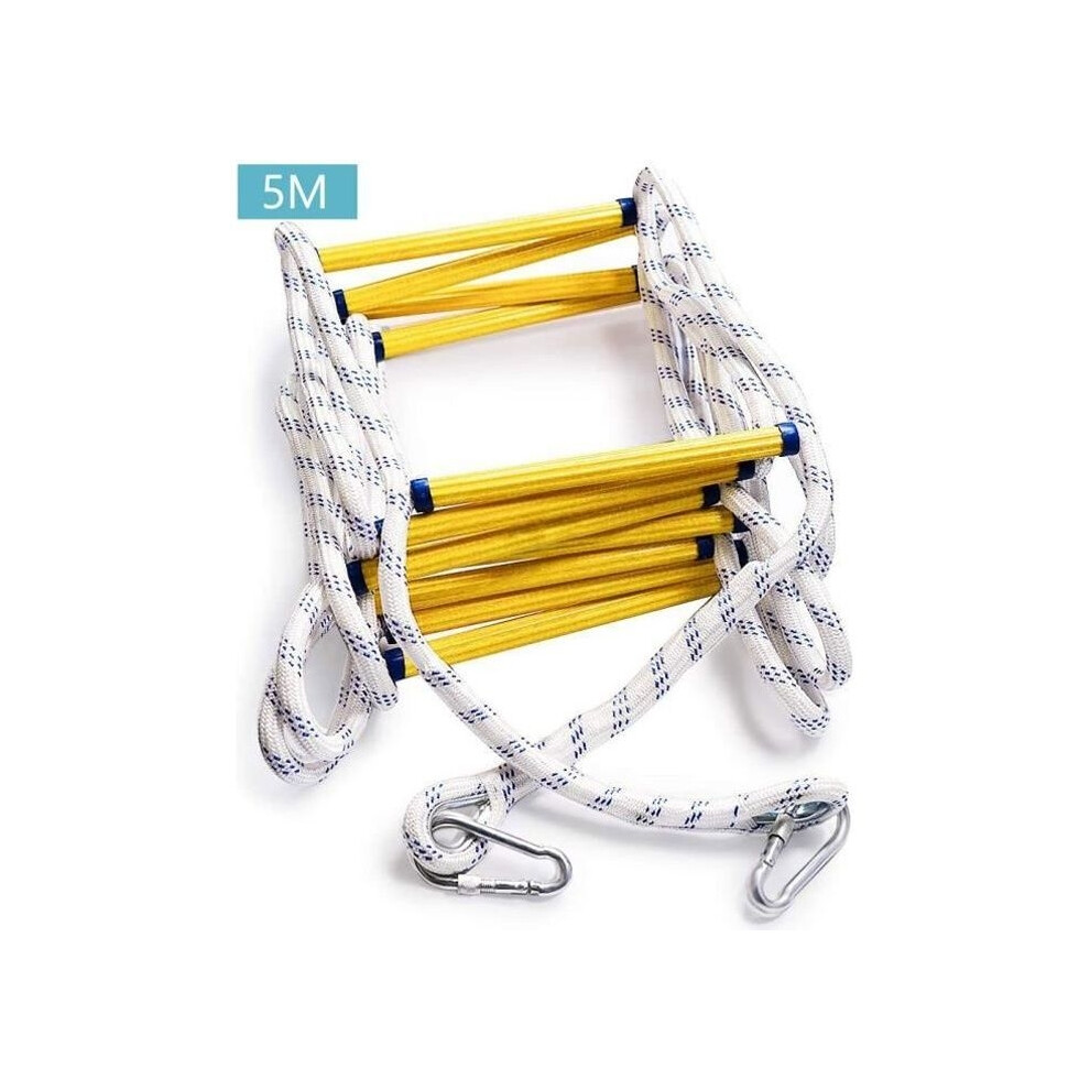 5M Rescue Ladders With Carabiners, Folding Rope Rescue Ladder - 5M Fire Evacuation Ladders 9102920084519