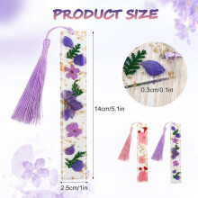 Bookmark, Resin Bookmark, Transparent Dried Flower Bookmark with Tassel, Pressed Flower Bookmarks, Flower Bookmark