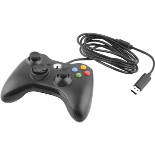 Wired USB Controller for Microsoft Xbox 360, PC/Windows Game Controller, Black