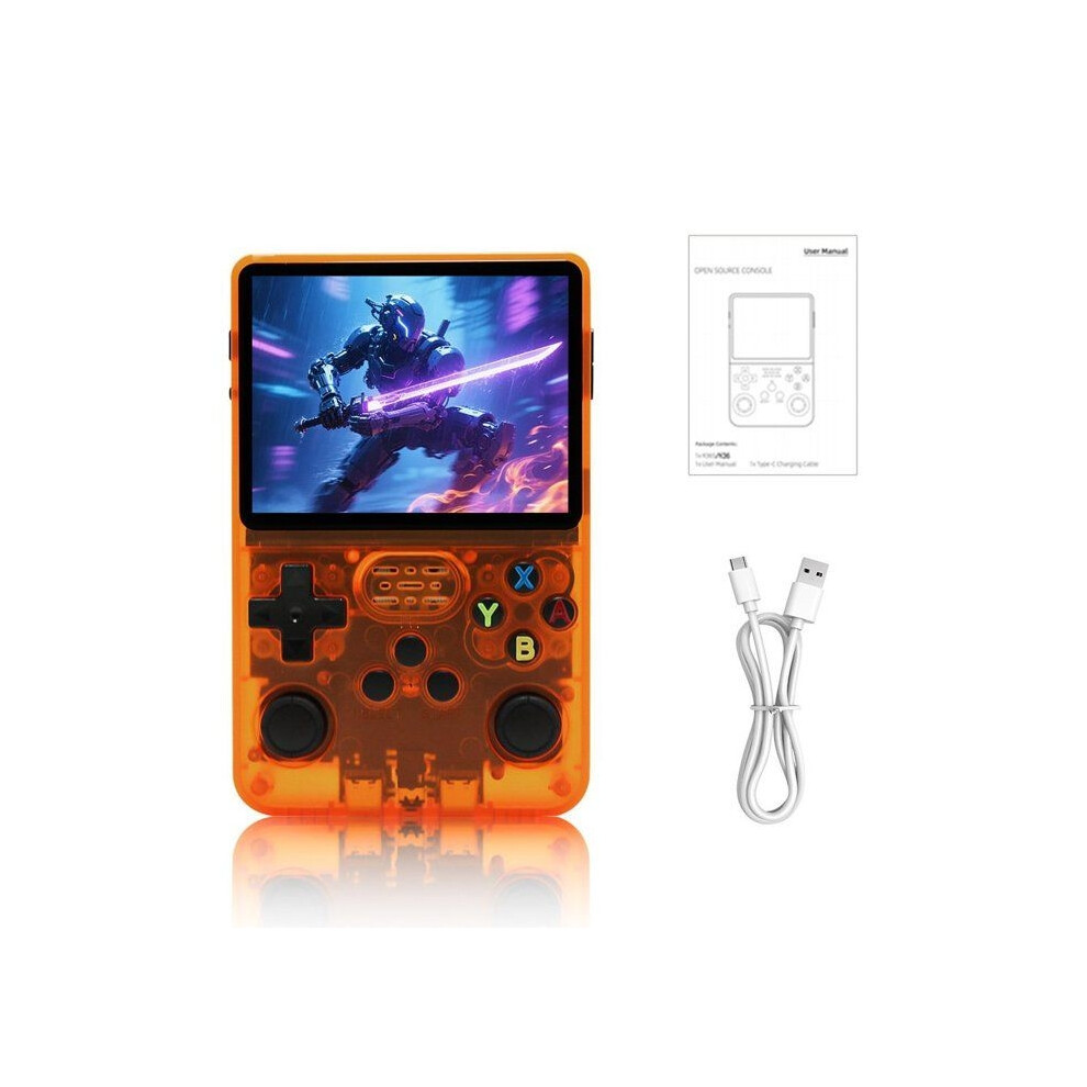 R36s Wifi Portable Console - Wifi & Multiplayer - 20,000 Pre-Installed Games - 3.5" Ips Screen - 128Gb - Two-Player Console - Orange 9102920085493