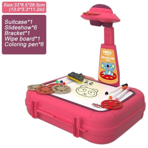 Red projection drawing case for children, graffiti writing board, writing board and light-up drawing board 1