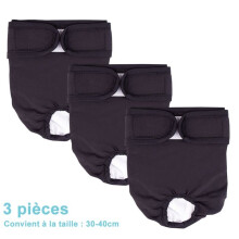JORMFTTE Pack of 3 Reusable Washable Dog Diapers, Highly Absorbent Physiological Dog Pants, Sanitary Diaper