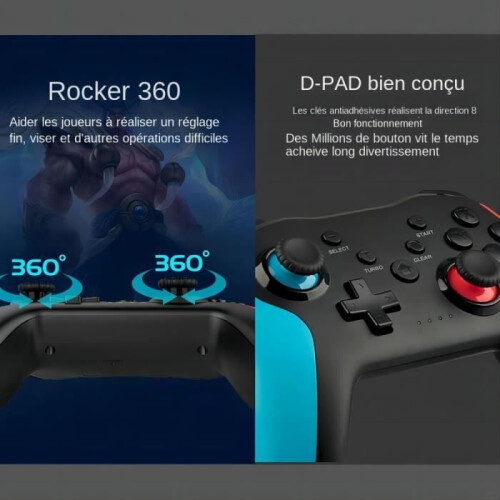 Wireless Bluetooth Controller, 6-Axis Gyroscope, Dual Vibration Motor, For Nintendo Switch, PS3, PC, Windows 7, 10 1