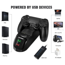 PS4 Dual-USB-Ladestation mit LED-Anzeige, Ladestation für PS4-/PS4 Slim-/PS4 Pro-Controller, Schwarz