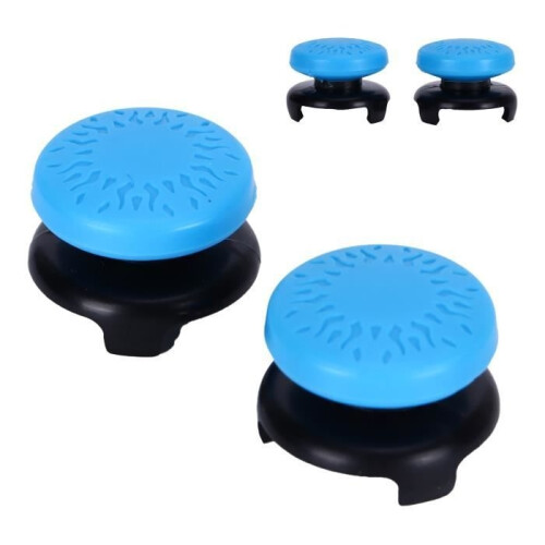 2pcs Thumbstick Soft Silicone Cover Grip Stick Joystick Controller Gamepad Key Cap for PS5 (Blue) 2