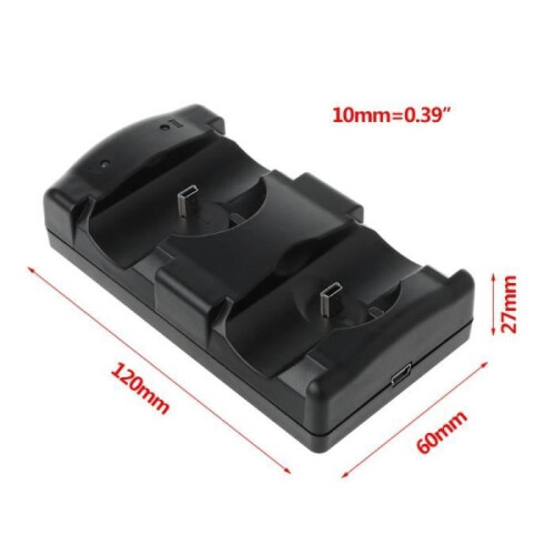 Video Games, Universal Dual Charger Charging Station, Black, USB Powered, for PS3 Move Wireless Controller - A 2