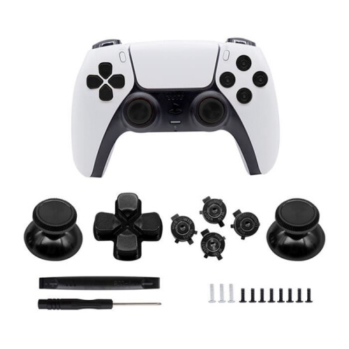 Black Metal Replacement Game Controller Button Kits for PS5 Grip 1