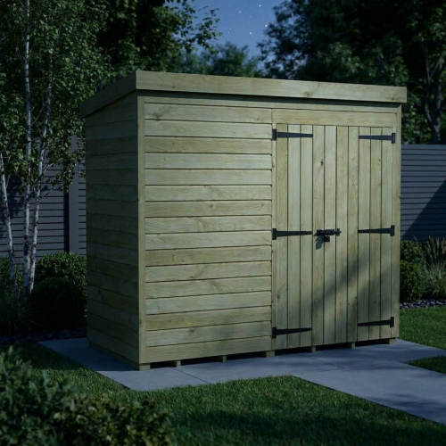 8 x 4 Pent Shed (Double Door, No Windows) 2