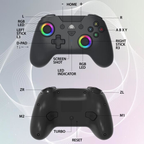 Wireless controller - SUBSONIC - Switch 2 / Switch - Programmable LEDs - Vibration - Gyroscope - Black 1