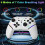 Switch Controller, Wireless Pro Controller + Battery/RGB Light/Dual Vibration/Game Controller for Switch/Lite/OLED/PC White 2