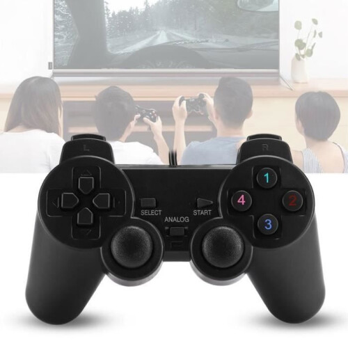 USB Game Console, Wired USB Portable Game Controller, Black Gamepad for PC (Black) 2