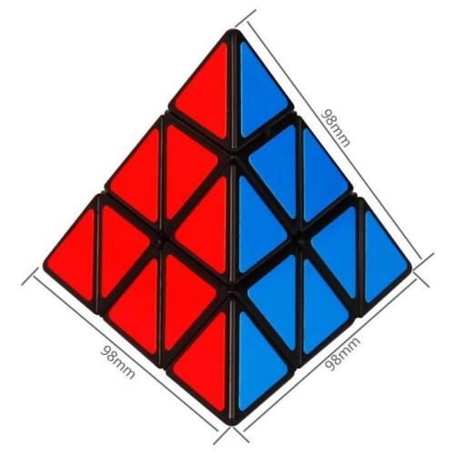 Cube Pyraminx 3x3 - Marque 15544 - Vert, Bleu, Rouge, Jaune - 9,8 x 9,8 x 9,8 cm 2