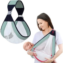 Atmungsaktive Babytrage – Marke – Modell – Verstellbares 3D-Netzgewebe – Bis 18 kg – Grün