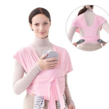 Baby draagdoek - lichtgewicht kangoeroe-model babydrager met borstharnas voor mama en papa - van pasgeboren tot 20 kg, roze