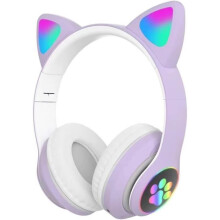 Draadloze Bluetooth-koptelefoon met kattenoortjes voor kinderen, opvouwbare Bluetooth 5.0-koptelefoon met knipperende LED-verlichting.