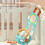 Siège auto bébé, jouet musical de simulation de conduite avec miroir 3
