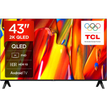 TCL 43V5C-UK 43Inch Full HD Smart QLED Direct LED TV with Android TV and HDR - Compatible with Google Cast and Google Home, Slim Design