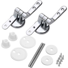 Toilet Seat Hinge Fasteners, Pack of 2 Replacement Toilet Seat Hinges with Zinc Alloy Fixings
