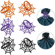 12 ronds de serviette en métal en forme de toile d'araignée pour Halloween, parfaits pour les costumes et accessoires d'Halloween