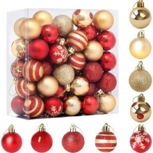 Boules de Noël - MARSEE - Lot de 50 - Plastique - 4 cm - Décorations incassables