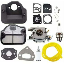 Carburateur pour tronçonneuse - PZCC - Filtre à air inclus - Bougie d'allumage - Kit de réparation de membrane