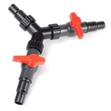 Distributeur en Y SunSun 20/25 mm pour tuyau d'étang (3/4" / 1") avec vanne de réglage