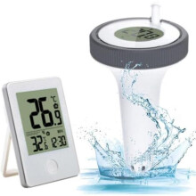 Thermomètre électronique flottant sans fil pour piscine, précision 1 C, portée de 60 m, affichage intérieur/extérieur, étanchéité