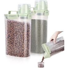 Boîtes à croquettes pour animaux - Lot de 2 - 2,5 L - Hermétiques - Plastique de qualité alimentaire