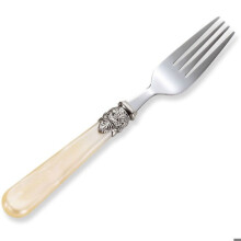 Ensemble de couverts à dessert en acier inoxydable, ensemble de couverts en argent, lot de 2 grandes fourchettes (20,2 x 2,5