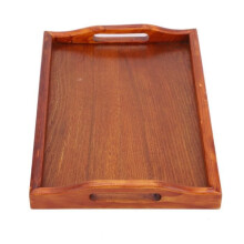 Vassoio da tè in legno Duokon per la colazione, ampio vassoio in legno per servire tè e acqua.