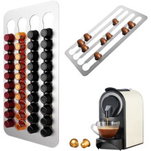 Porte-capsules Nespresso - MARSEE - Acier inoxydable - 40,5 x 22 cm - 3 m - Rangement moderne