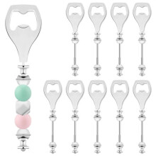 Lot de 10 ouvre-bouteilles à perles, ouvre-bouteilles plats, ouvre-bouteilles décoratifs à perles