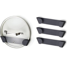 Ensemble de 4 supports muraux de rangement pour couvercles de casseroles et poêles, étiquette autocollante