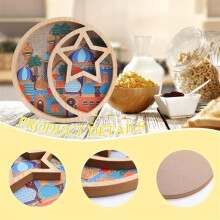 Ramadan Decorations for the Home - 11.6 Inch Eid Mubarak Tray Religious Painting Cupcake Food Plates