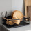 Dish drainer - AIMOONSA - Compact model - Black - Drip tray - Removable cutlery holder 2