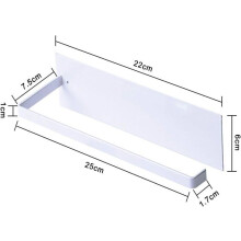 Porte-rouleau de papier essuie-tout mural en métal blanc, fixation sans perçage pour la cuisine, rouleau de papier essuie-tout auto-adhésif