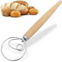 Crochet pour pétrin danois, fouet à pain hollandais de 33 cm en acier inoxydable, fouet pour robot pâtissier.