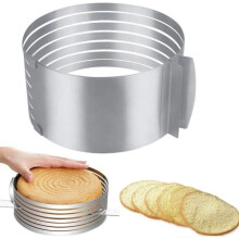 Cercle à gâteau réglable de 15 à 20 cm (6 à 8 pouces) - Acier inoxydable - Antiadhésif - Durable