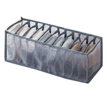 Boîte de rangement - Sac de rangement pour sous-vêtements - 11 compartiments - Gris - Nylon résistant