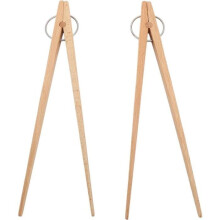 Ensemble de 2 pinces de cuisine en bois de hêtre avec poignée antidérapante et isolation thermique, au design élégant.