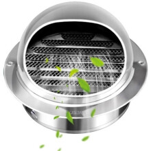 Grille de ventilation ronde en acier inoxydable, 150 mm, adaptée aux salles de bains, à la climatisation et aux cuisines.