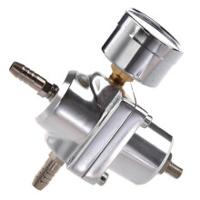 Régulateur de pression de carburant universel réglable pour voiture avec manomètre, argent