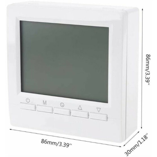Smart wall thermostat with LCD screen for underfloor heating - blue backlight 1