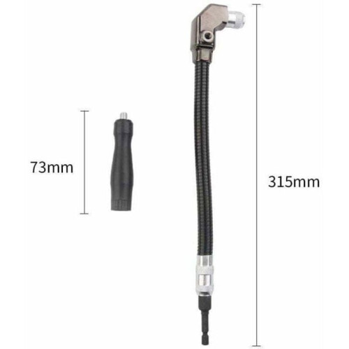 Flexible 1/4" right-angle drill/screwdriver attachment for woodworking 2