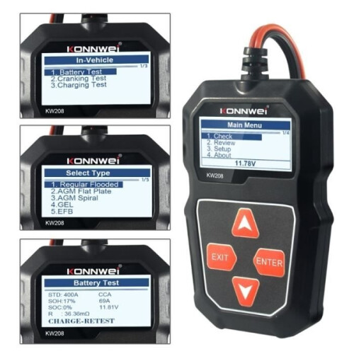 Car Battery Tester, Charger Analyzer, Charging System Test, 12V, 100-2000CCA, 2021 C